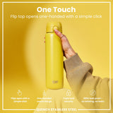 ION8 Leak Proof 1 Litre Water Bottle, Stainless Steel, Yellow, 1L
