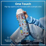ION8 Leak Proof Slim Water Bottle, Recyclon, Robots, 500ml (18oz)