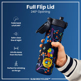 ION8 Leak Proof Slim Water Bottle, Recyclon, Birds, 500ml (18oz)