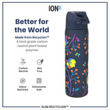 ION8 Leak Proof Slim Water Bottle, Recyclon, Birds, 500ml (18oz)