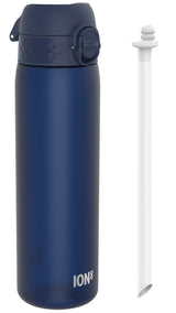 ION8 Leak Proof Medium Water Bottle with Straw, Recyclon, Navy, 500ml (18oz)