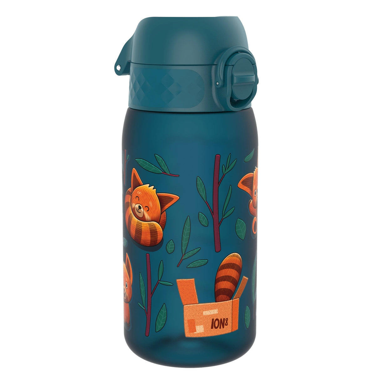 ION8 Leak Proof Kids Water Bottle, Recyclon, Red Pandas, 350ml (12oz)