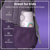 ION8 Leak Proof Kids Water Bottle, Stainless Steel, Unicorns, 400ml (13oz)