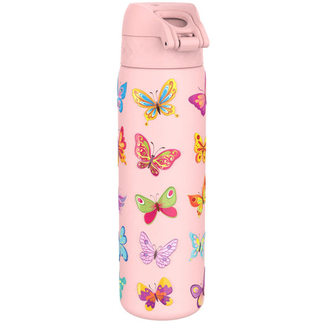 ION8 Leak Proof Slim Water Bottle, Stainless Steel, Butterfly, 600ml (20oz)