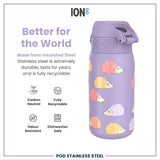 ION8 Leak Proof Thermal Steel Water Bottle, Insulated Steel, Hedgehogs, 320ml (11oz)