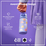 ION8 Leak Proof Thermal Steel Water Bottle, Insulated Steel, Hedgehogs, 320ml (11oz)