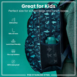 ION8 Leak Proof Thermal Steel Water Bottle, Insulated, Sharks, 320ml (11oz)