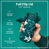 ION8 Leak Proof Thermal Steel Water Bottle, Insulated, Sharks, 320ml (11oz)