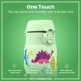 ION8 Leak Proof Thermal Steel Water Bottle, Insulated, Dinosaurs, 320ml (11oz)