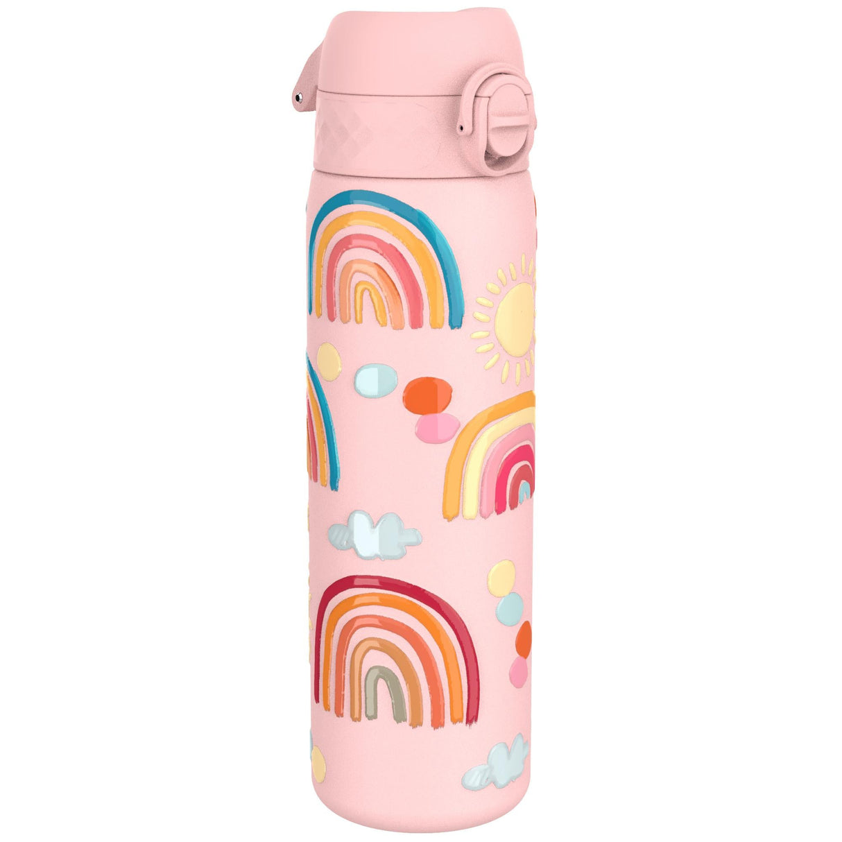 ION8 Leak Proof Slim Thermal Steel Water Bottle, Insulated, Rainbows, 500ml (17oz)