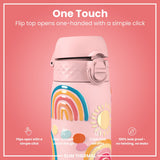 ION8 Leak Proof Slim Thermal Steel Water Bottle, Insulated, Rainbows, 500ml (17oz)