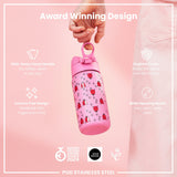 ION8 Leak Proof Kids Water Bottle, Stainless Steel, Ladybugs, 400ml (13oz)