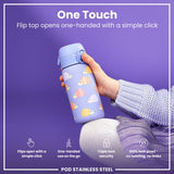 ION8 Leak Proof Kids Water Bottle, Stainless Steel, Hedgehogs, 400ml (13oz)