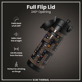 ION8 Leak Proof Slim Thermal Water Bottle, Insulated Steel, Gamer, 500ml (17oz)