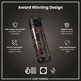 ION8 Leak Proof Slim Thermal Water Bottle, Insulated Steel, Gamer, 500ml (17oz)