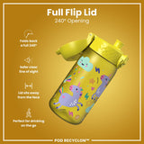 ION8 Leak Proof Kids Water Bottle, Recyclon, Yellow Unicorns, 350ml (12oz)
