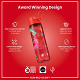 ION8 Leak Proof Slim Water Bottle, Recyclon, Red Unicorns, 500ml (18oz)