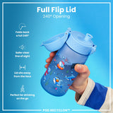 ION8 Leak Proof Kids Water Bottle, Recyclon, Sharks, 350ml (12oz)