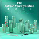 ION8 Leak Proof Kids Water Bottle, Stainless Steel, Farming Animals, 400ml (13oz)