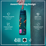ION8 Leak Proof Slim Water Bottle, Recyclon, Whales, 500ml (18oz)