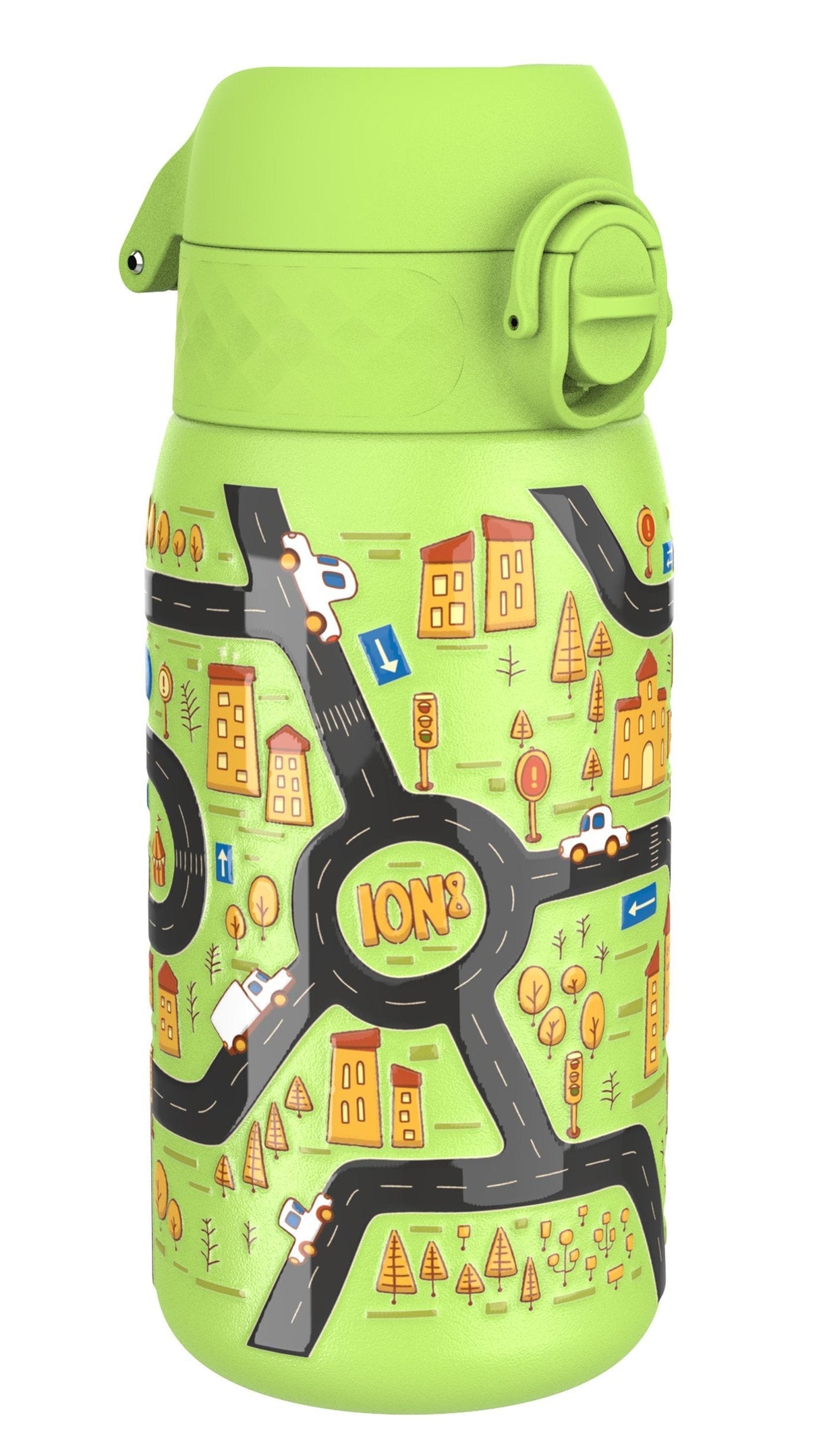 ION8 Leak Proof Water Bottle, Stainless Steel, Cars, 400ml (13oz)