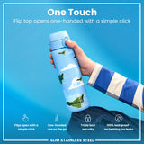 ION8 Leak Proof Slim Water Bottle, Stainless Steel, Fighter Jets, 600ml (20oz)