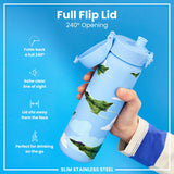 ION8 Leak Proof Slim Water Bottle, Stainless Steel, Fighter Jets, 600ml (20oz)