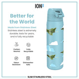 ION8 Leak Proof Slim Water Bottle, Stainless Steel, Fighter Jets, 600ml (20oz)