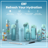 ION8 Leak Proof Slim Water Bottle, Stainless Steel, Fighter Jets, 600ml (20oz)