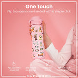 ION8 Leak Proof Slim Water Bottle, Stainless Steel, Dogs, 600ml (20oz)