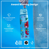 ION8 Leak Proof Slim Water Bottle, Recyclon, Mermaids, 500ml (18oz)
