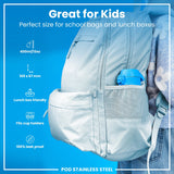 ION8 Leak Proof Kids Water Bottle, Stainless Steel, Flamingos, 400ml (13oz)