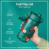 ION8 Leak Proof Kids Water Bottle, Stainless Steel, Otters, 400ml (13oz)