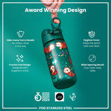 ION8 Leak Proof Kids Water Bottle, Stainless Steel, Otters, 400ml (13oz)