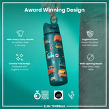 ION8 Leak Proof Slim Thermal Steel Water Bottle, Insulated, Automobiles, 500ml (17oz)