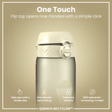 ION8 Leak Proof 1 litre Water Bottle, Recyclon, Creamy White, 1L