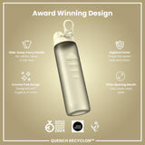 ION8 Leak Proof 1 litre Water Bottle, Recyclon, Creamy White, 1L