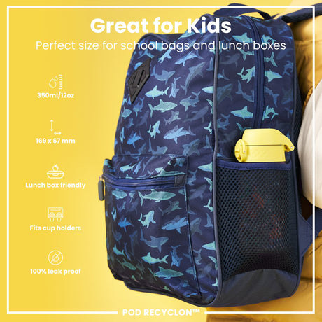 ION8 Leak Proof Kids Water Bottle, Recyclon, Baby Lions, 350ml (12oz)