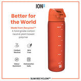 ION8 Leak Proof Slim Water Bottle, Recyclon, Hearty Orange, 500ml (18oz)