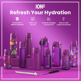 ION8 Leak Proof Slim Water Bottle, Stainless Steel, Princess, 600ml (20oz)