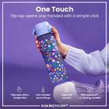 ION8 Leak Proof Slim Water Bottle, Recyclon, Ditsy Floral, 500ml (18oz)