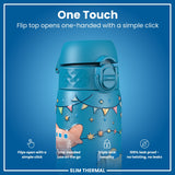 ION8 Leak Proof Slim Thermal Water Bottle, Insulated Steel, Airplanes, 500ml (17oz)