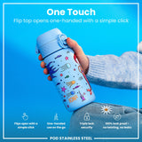 ION8 Leak Proof Kids Water Bottle, Stainless Steel, Mermaids, 400ml (13oz)
