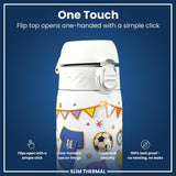 ION8 Leak Proof Slim Thermal Steel Water Bottle, Insulated, Football, 500ml (17oz)