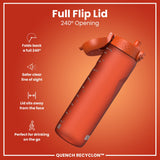ION8 Leak Proof 1 litre Water Bottle, Recyclon, Hearty Orange, 1L