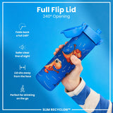 ION8 Leak Proof Slim Water Bottle, Recyclon, Dino Band, 500ml (18oz)