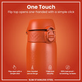 ION8 Leak Proof Slim Water Bottle, Stainless Steel, Hearty Orange, 600ml (20oz)