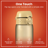 ION8 Leak Proof Slim Water Bottle, Recyclon, Desert, 500ml (18oz)