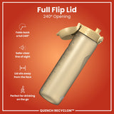 ION8 Leak Proof 1 litre Water Bottle, Recyclon, Desert, 1L