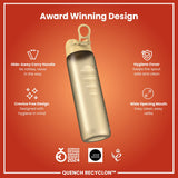 ION8 Leak Proof 1 litre Water Bottle, Recyclon, Desert, 1L